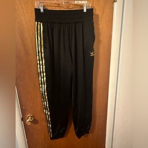 Adidas SST 2.0 track pants black and gold - women’s medium